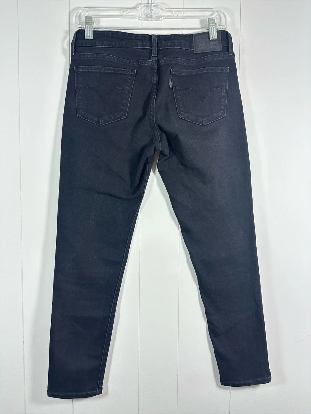 Levis 711 Skinny Jeans Womens Sz 27 Black Mid Rise Stretch Denim